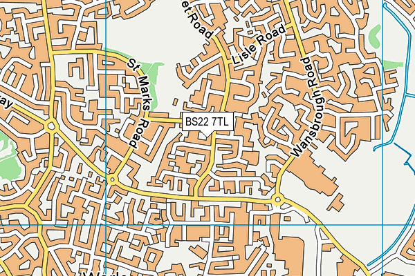 BS22 7TL map - OS VectorMap District (Ordnance Survey)