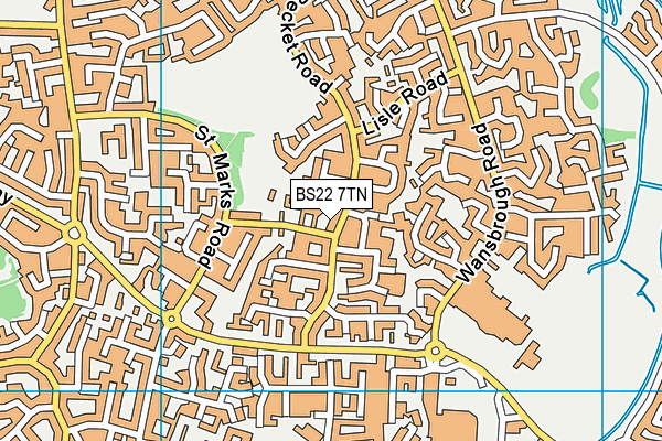 BS22 7TN map - OS VectorMap District (Ordnance Survey)