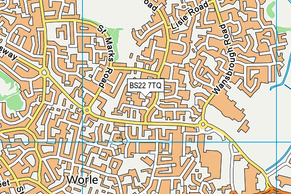 BS22 7TQ map - OS VectorMap District (Ordnance Survey)