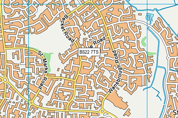 BS22 7TS map - OS VectorMap District (Ordnance Survey)