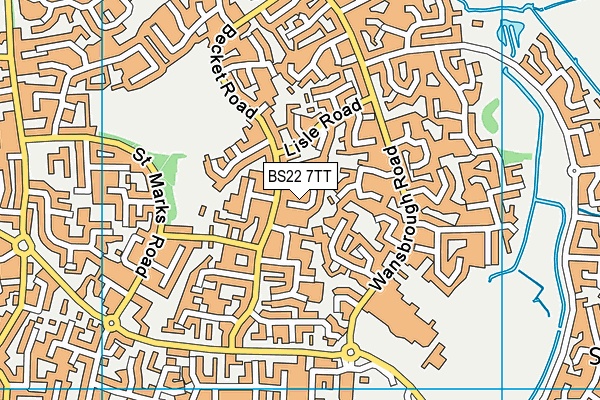 BS22 7TT map - OS VectorMap District (Ordnance Survey)