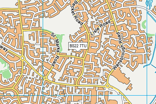 BS22 7TU map - OS VectorMap District (Ordnance Survey)