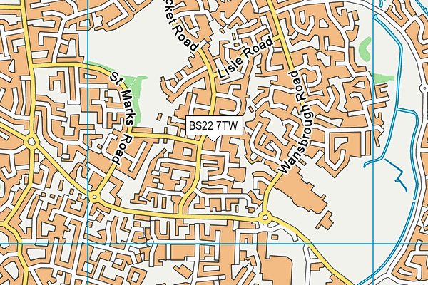 BS22 7TW map - OS VectorMap District (Ordnance Survey)