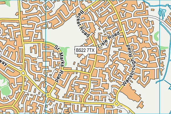 BS22 7TX map - OS VectorMap District (Ordnance Survey)