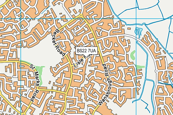 BS22 7UA map - OS VectorMap District (Ordnance Survey)