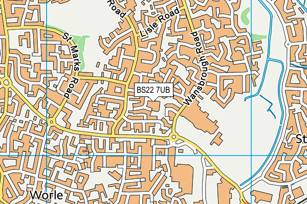 BS22 7UB map - OS VectorMap District (Ordnance Survey)