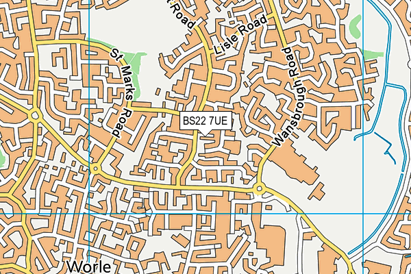 BS22 7UE map - OS VectorMap District (Ordnance Survey)