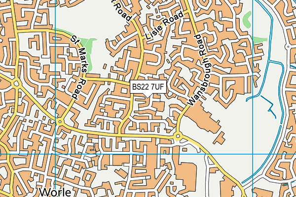 BS22 7UF map - OS VectorMap District (Ordnance Survey)