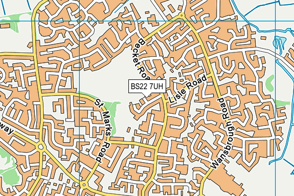 BS22 7UH map - OS VectorMap District (Ordnance Survey)