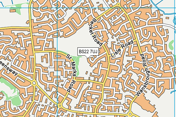 BS22 7UJ map - OS VectorMap District (Ordnance Survey)