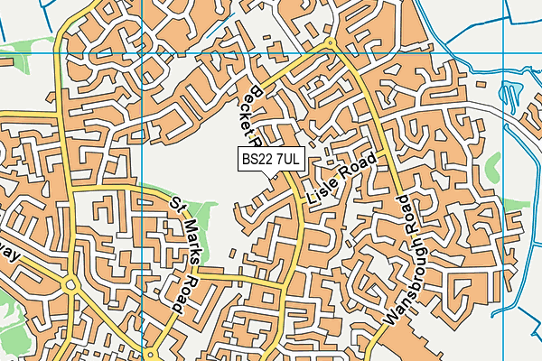 BS22 7UL map - OS VectorMap District (Ordnance Survey)