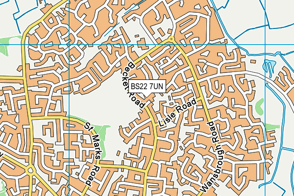 BS22 7UN map - OS VectorMap District (Ordnance Survey)
