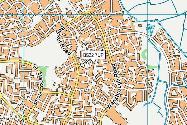 BS22 7UP map - OS VectorMap District (Ordnance Survey)