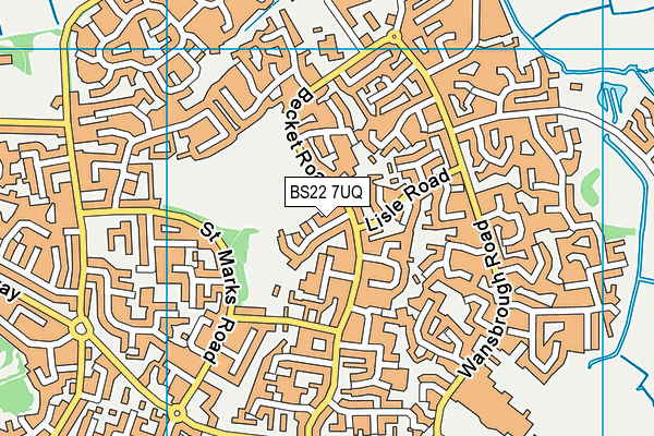 BS22 7UQ map - OS VectorMap District (Ordnance Survey)