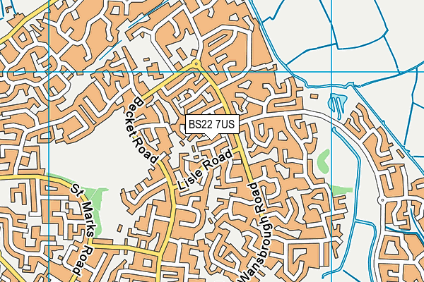 BS22 7US map - OS VectorMap District (Ordnance Survey)