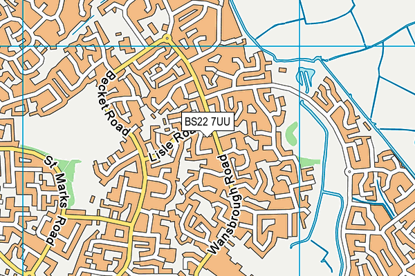 BS22 7UU map - OS VectorMap District (Ordnance Survey)