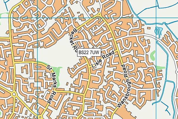 BS22 7UW map - OS VectorMap District (Ordnance Survey)