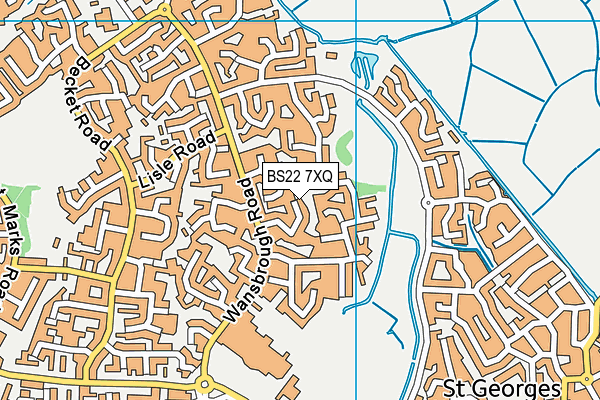 BS22 7XQ map - OS VectorMap District (Ordnance Survey)