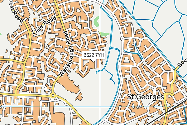 BS22 7YH map - OS VectorMap District (Ordnance Survey)