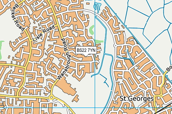 BS22 7YN map - OS VectorMap District (Ordnance Survey)