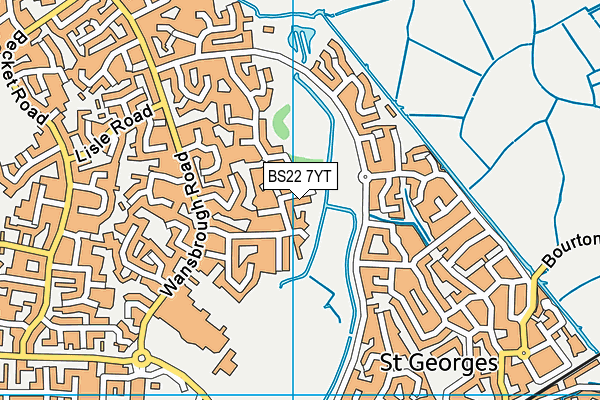 BS22 7YT map - OS VectorMap District (Ordnance Survey)
