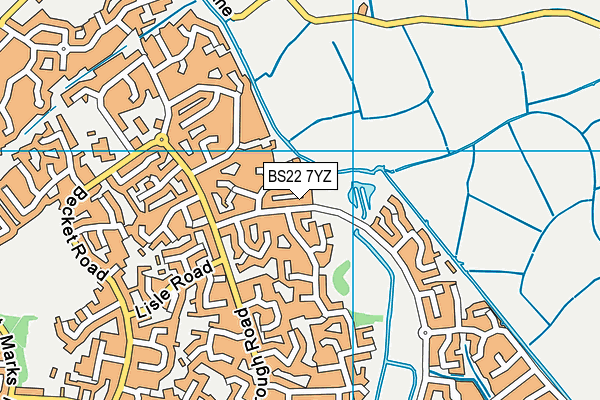 BS22 7YZ map - OS VectorMap District (Ordnance Survey)