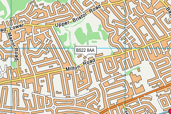 BS22 8AA map - OS VectorMap District (Ordnance Survey)