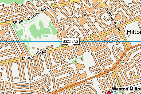Woodspring Indoor Bowls Club map (BS22 8AG) - OS VectorMap District (Ordnance Survey)
