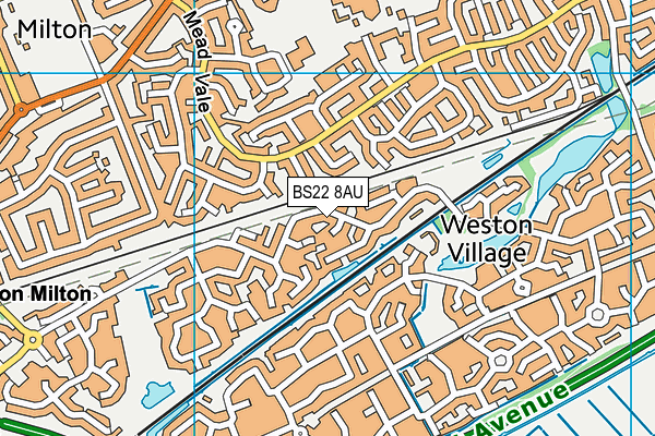 BS22 8AU map - OS VectorMap District (Ordnance Survey)