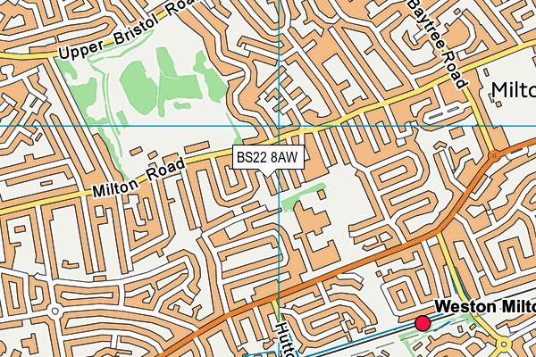 BS22 8AW map - OS VectorMap District (Ordnance Survey)