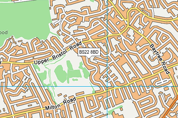 BS22 8BD map - OS VectorMap District (Ordnance Survey)