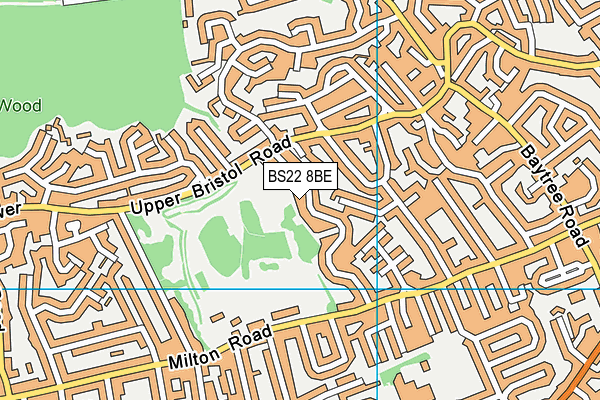 BS22 8BE map - OS VectorMap District (Ordnance Survey)