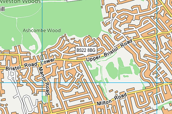 BS22 8BG map - OS VectorMap District (Ordnance Survey)