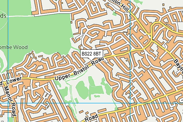 BS22 8BT map - OS VectorMap District (Ordnance Survey)