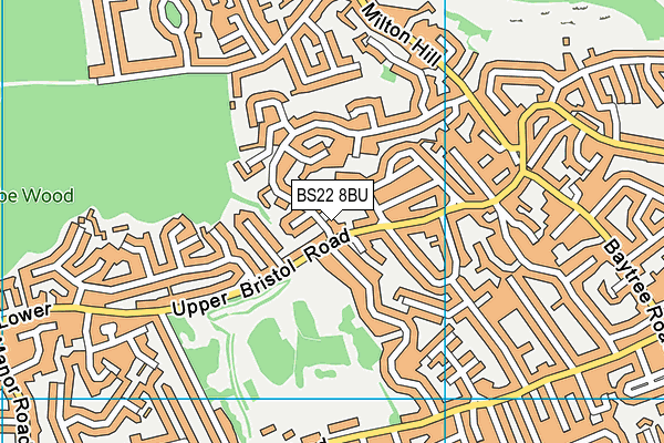 BS22 8BU map - OS VectorMap District (Ordnance Survey)