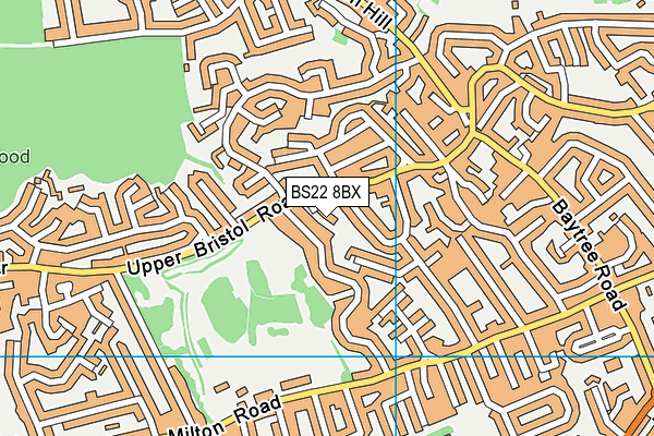 BS22 8BX map - OS VectorMap District (Ordnance Survey)