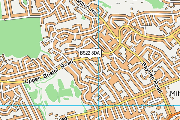 BS22 8DA map - OS VectorMap District (Ordnance Survey)