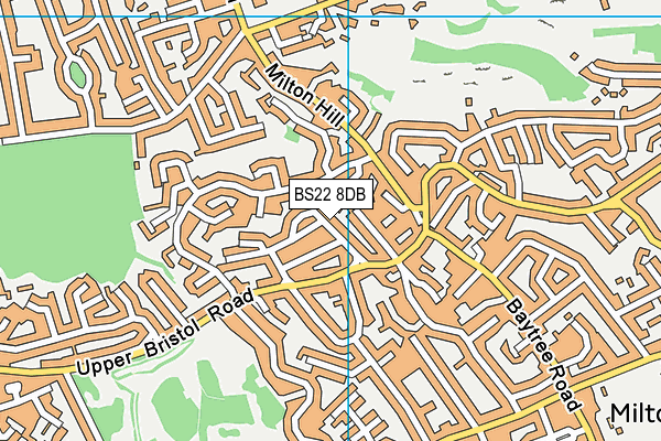BS22 8DB map - OS VectorMap District (Ordnance Survey)