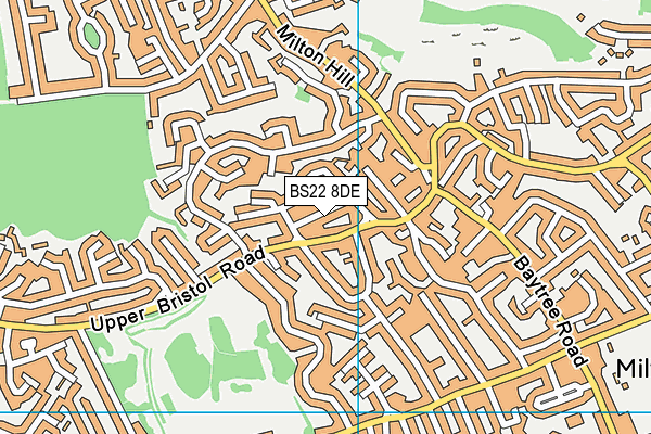 BS22 8DE map - OS VectorMap District (Ordnance Survey)