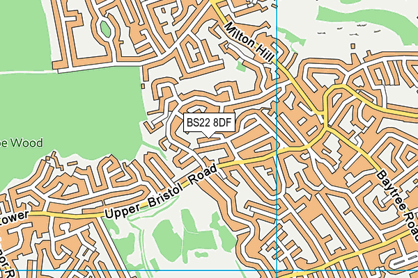 BS22 8DF map - OS VectorMap District (Ordnance Survey)