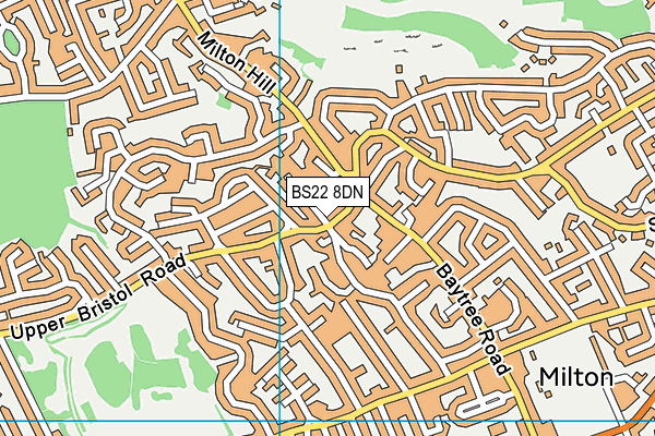 BS22 8DN map - OS VectorMap District (Ordnance Survey)