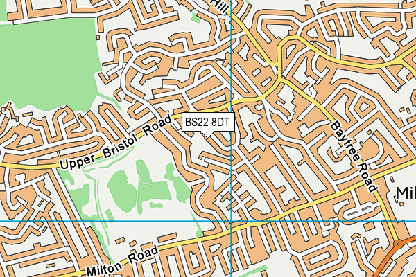 BS22 8DT map - OS VectorMap District (Ordnance Survey)
