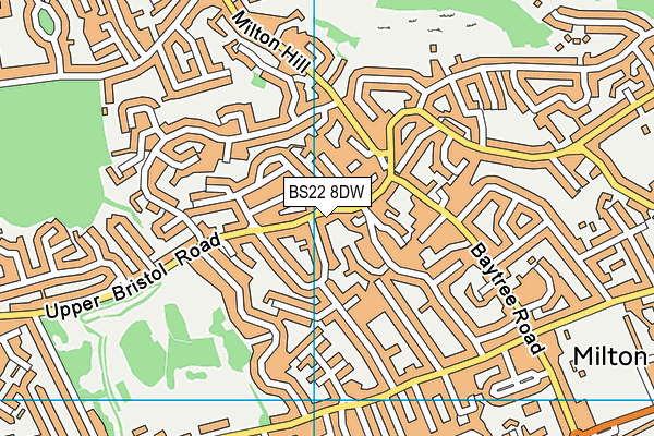 BS22 8DW map - OS VectorMap District (Ordnance Survey)