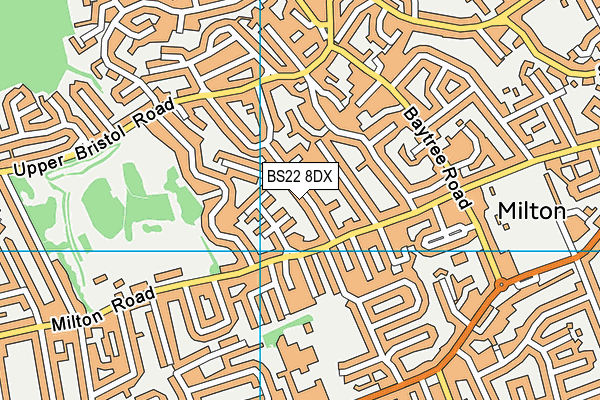 BS22 8DX map - OS VectorMap District (Ordnance Survey)