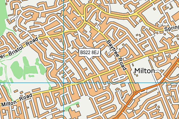 BS22 8EJ map - OS VectorMap District (Ordnance Survey)