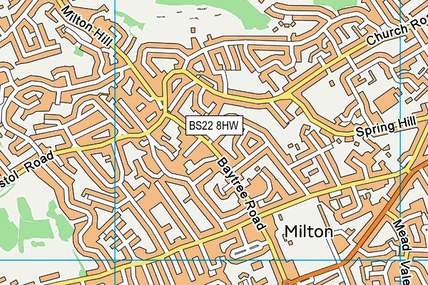 BS22 8HW map - OS VectorMap District (Ordnance Survey)