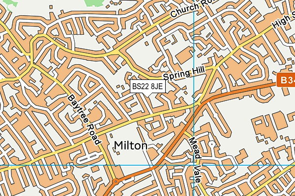 BS22 8JE map - OS VectorMap District (Ordnance Survey)