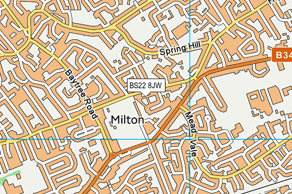 BS22 8JW map - OS VectorMap District (Ordnance Survey)