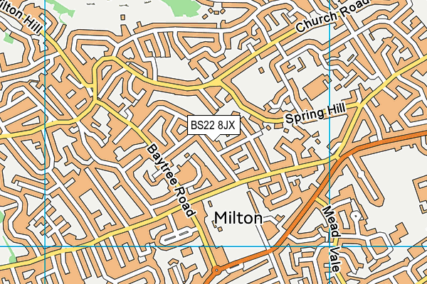 BS22 8JX map - OS VectorMap District (Ordnance Survey)