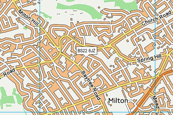 BS22 8JZ map - OS VectorMap District (Ordnance Survey)